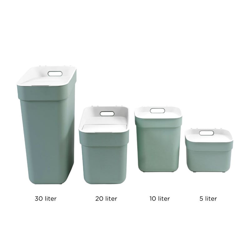 Curver prullenbak ready to collect - groen/lichtgrijs - 10 liter