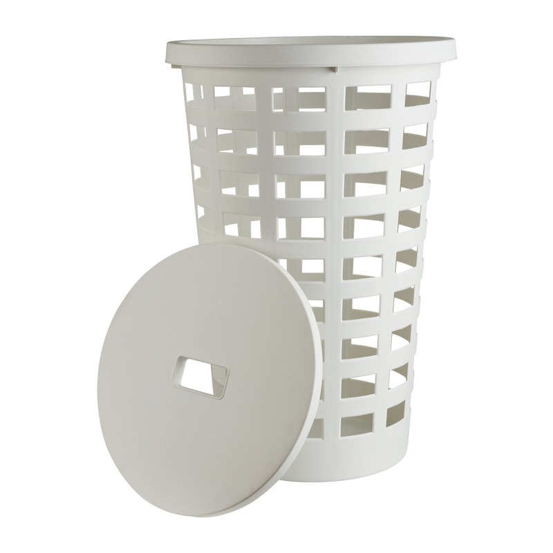 Wasmand rond - wit - 54 liter 