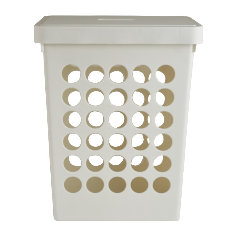 Wasmand vierkant - wit - 33 liter 