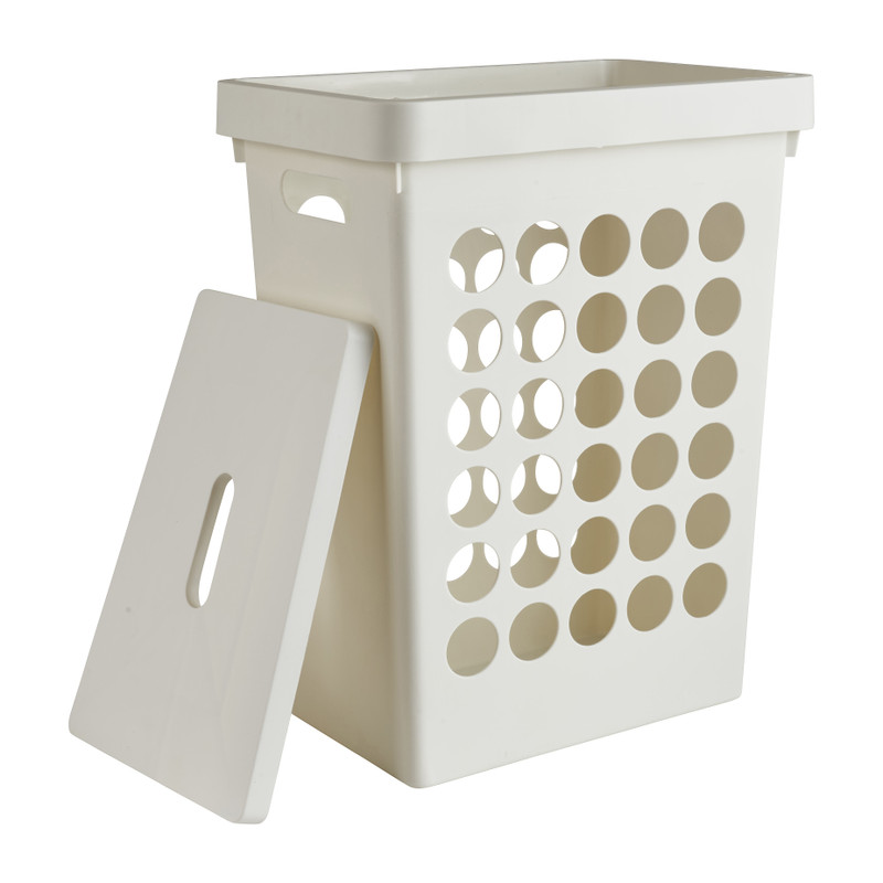 Wasmand vierkant - wit - 33 liter 