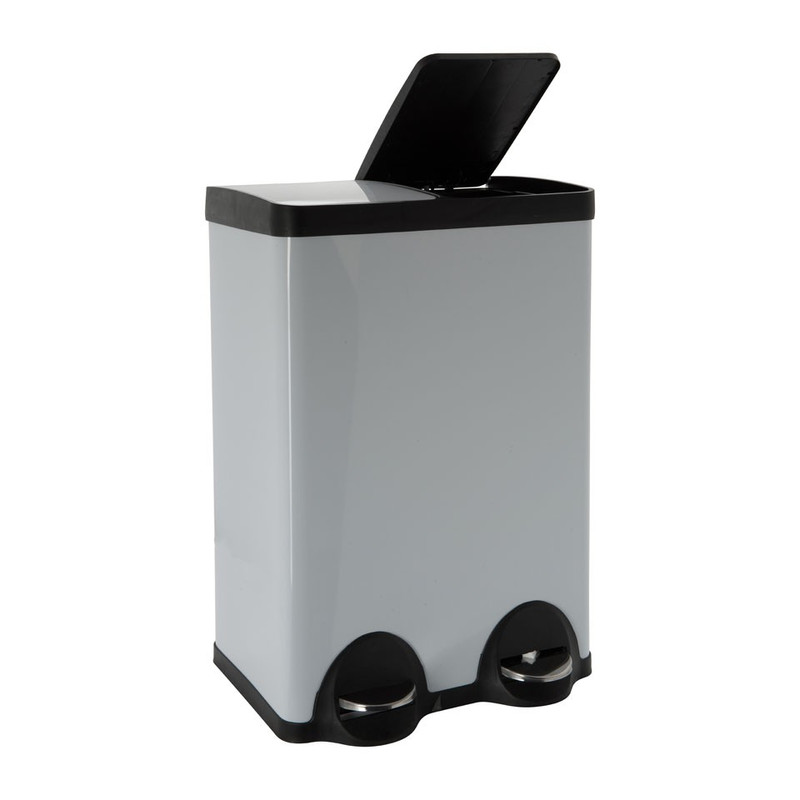 Pedaalemmer duo bin - 2x30 liter - wit