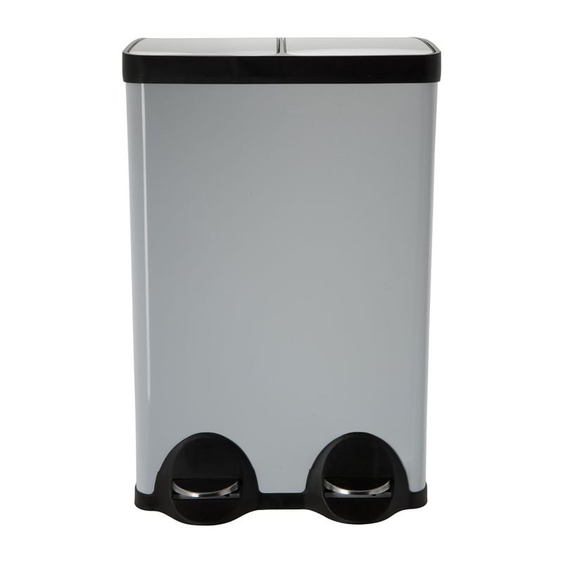 Pedaalemmer duo bin - 2x30 liter - wit