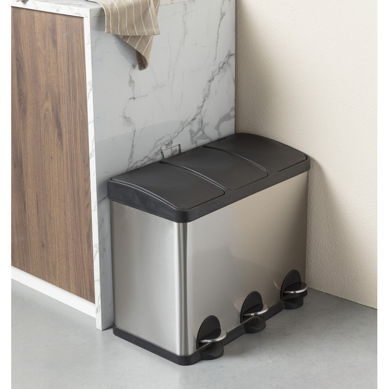 Pedaalemmer 3 vakken - 3x20 liter 