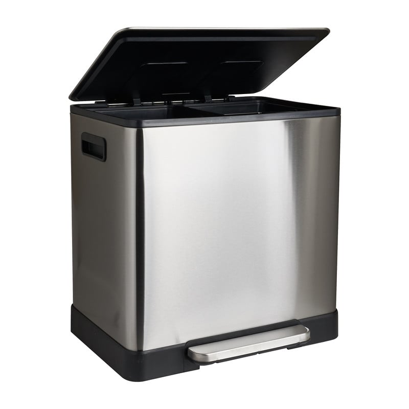 Pedaalemmer - zilverkleurig - 2x20 l