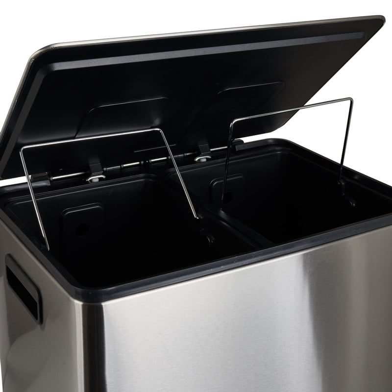 Pedaalemmer - zilverkleurig - 2x20 l