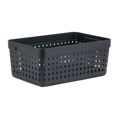 Opbergbak - XL - zwart - 23.8x15.8x10 cm