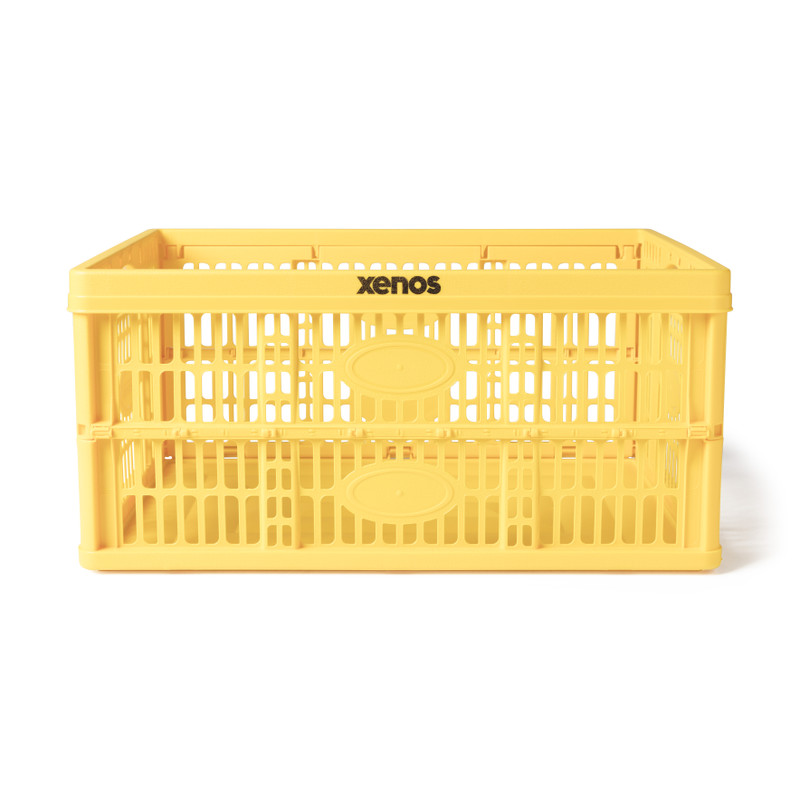 Vouwkrat Xenos - geel - 47.5 x35x22.5 cm 