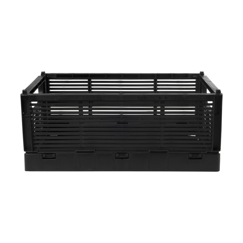 Vouwkrat zwart - set van 2 - 10x25x16.5 cm
