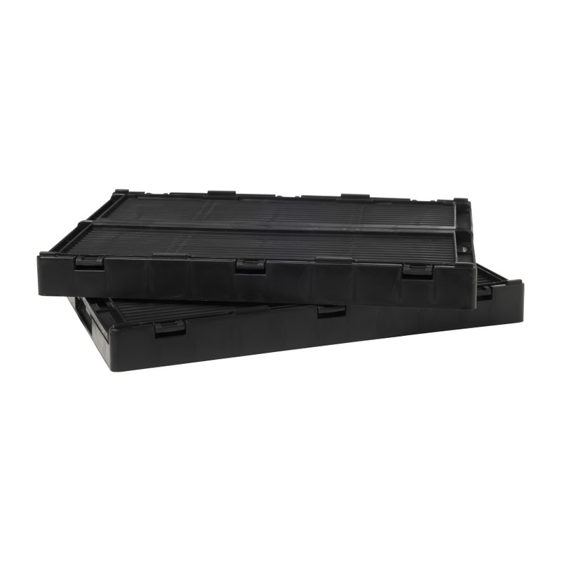Vouwkrat zwart - set van 2 - 10x25x16.5 cm