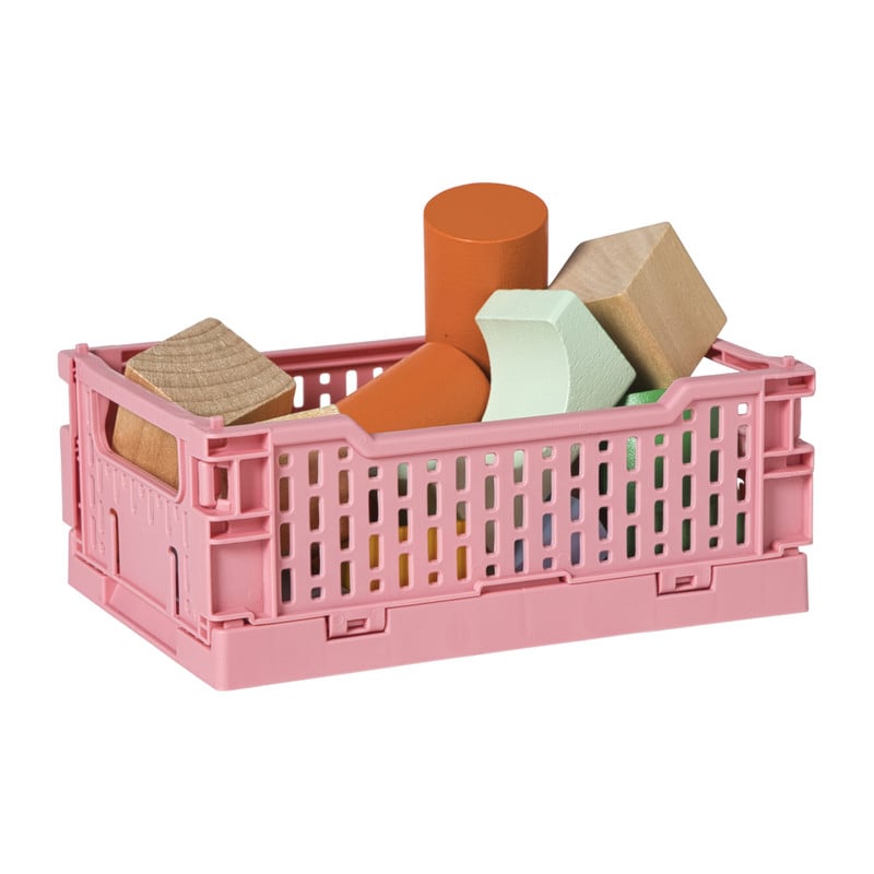 Vouwkrat klein - roze -  6x15x10 cm