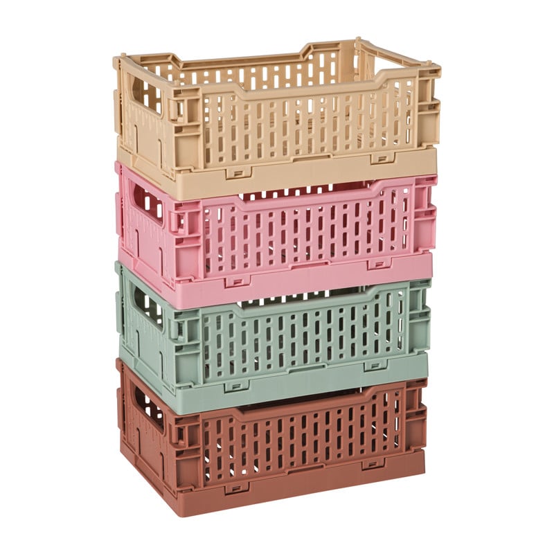 Vouwkrat klein - roze -  6x15x10 cm