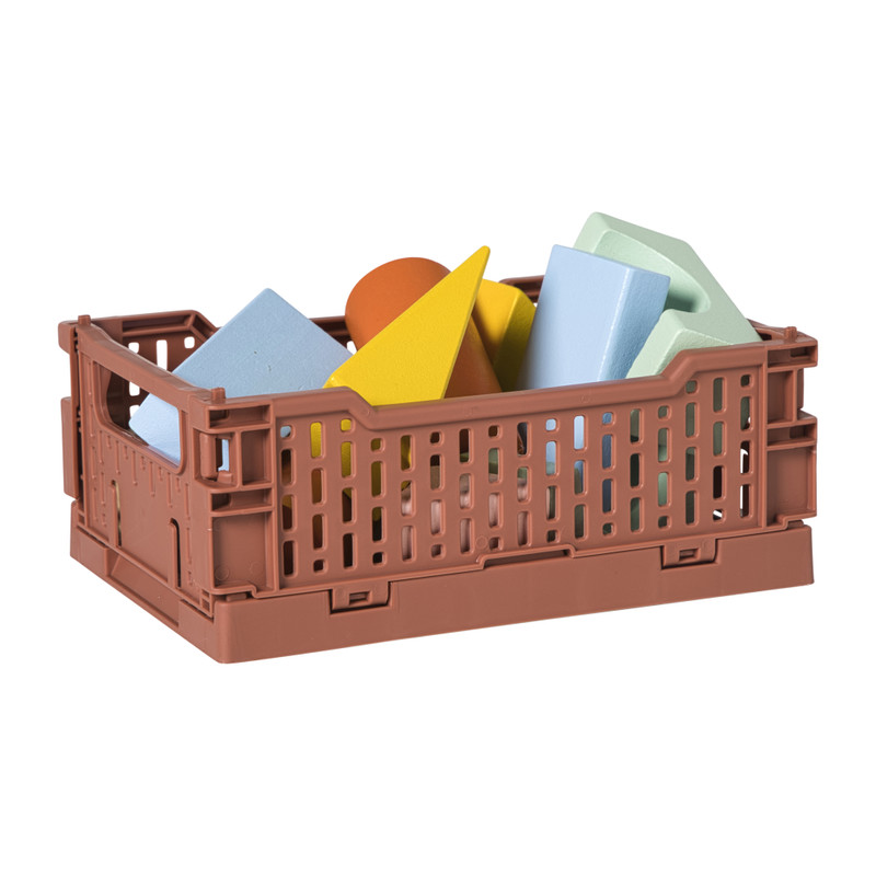 Vouwkrat klein - bruin -  6x15x10 cm