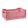 Vouwkrat middel - roze - 10.5x27x17 cm
