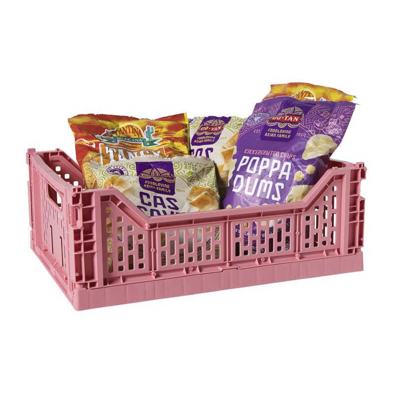 Vouwkrat groot - roze - 14.5x40x30 cm