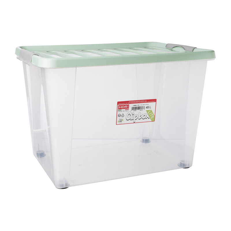 Clipbox - 45 liter - transparant/groen - 36.5x52x35 cm