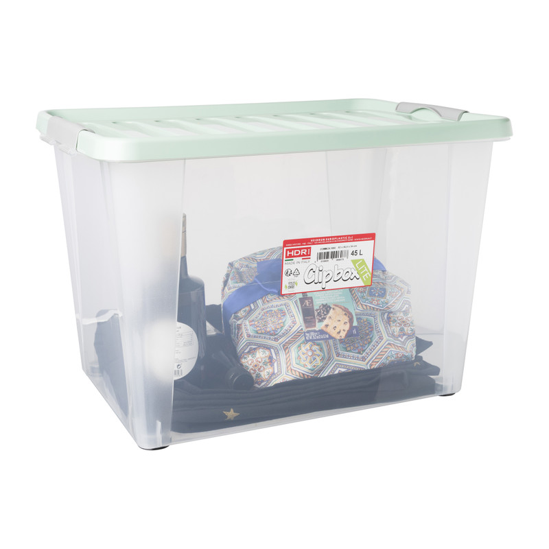 Clipbox - 45 liter - transparant/groen - 36.5x52x35 cm