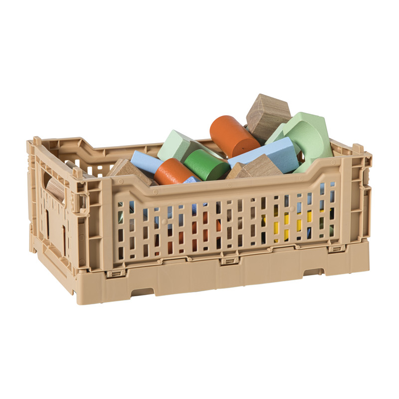 Vouwkrat middel - beige - 10.5x27x17 cm