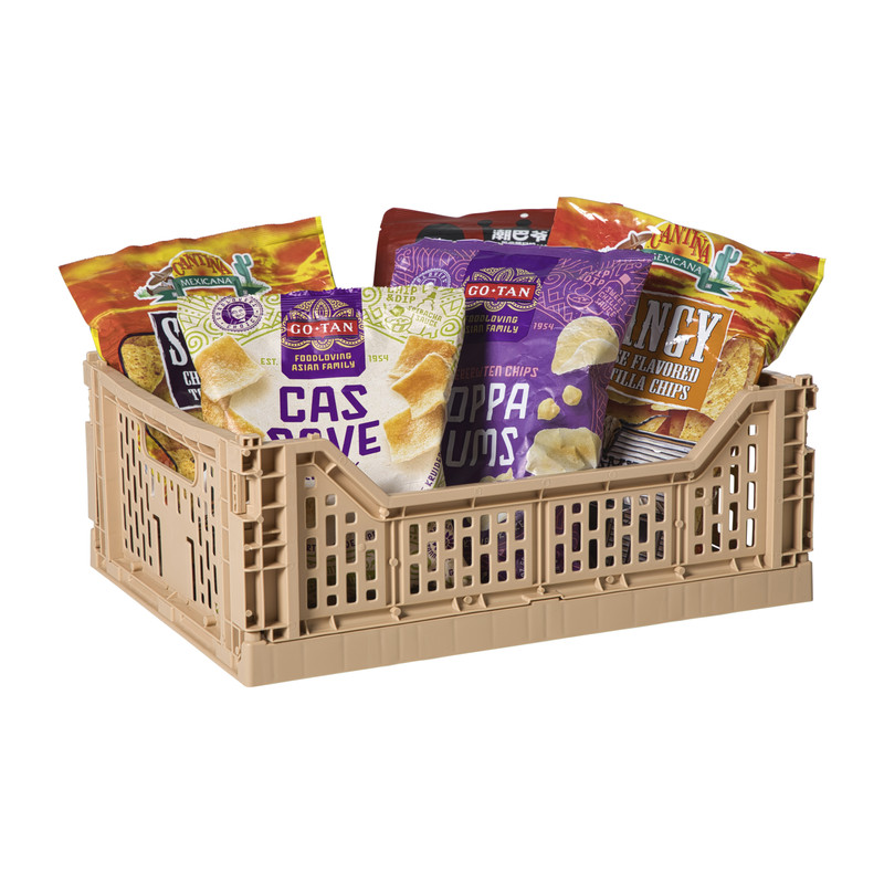 Vouwkrat groot - beige - 14.5x40x30 cm