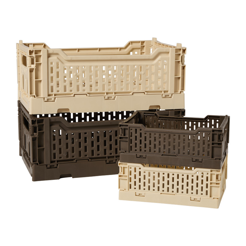 Vouwkrat middel - beige - 10x27x17 cm