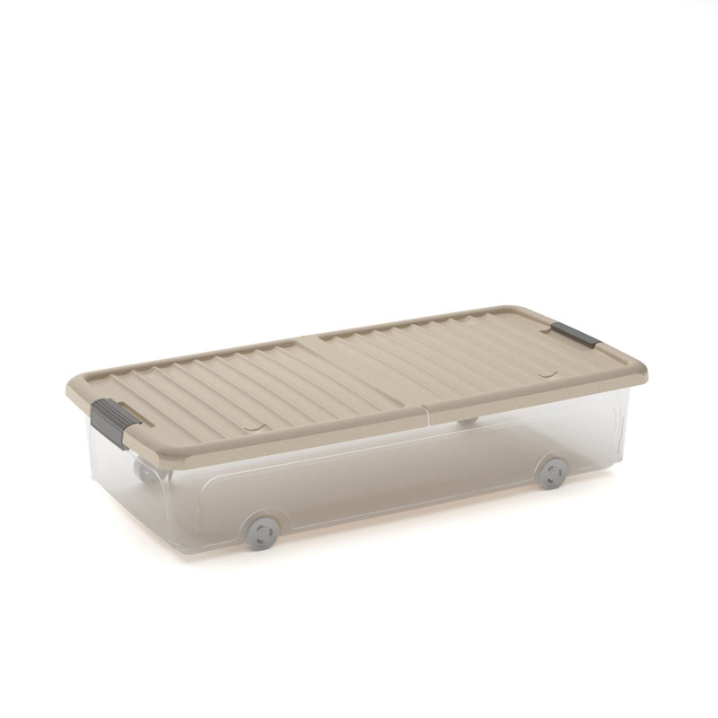 Onderbedbox met wieltjes - beige - 35 liter