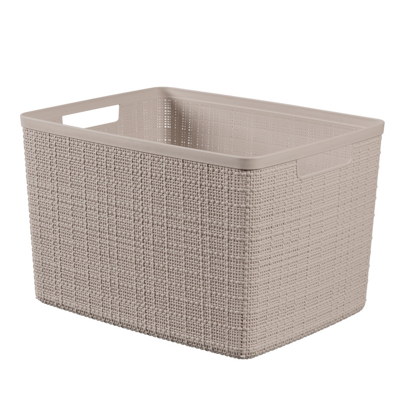 Opbergmand jute groot - beige - 20 liter