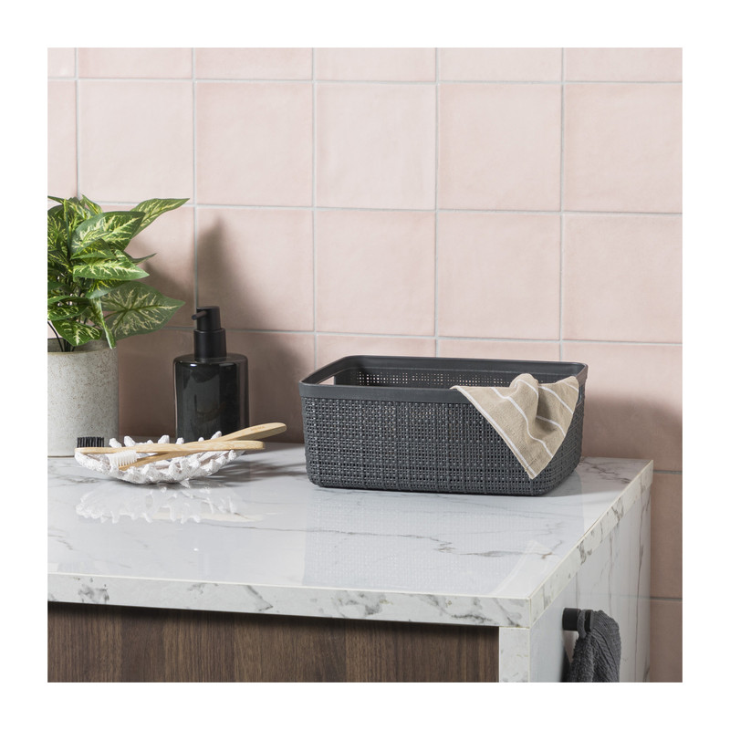 Curver jute opbergmand S - 5 liter - grijs