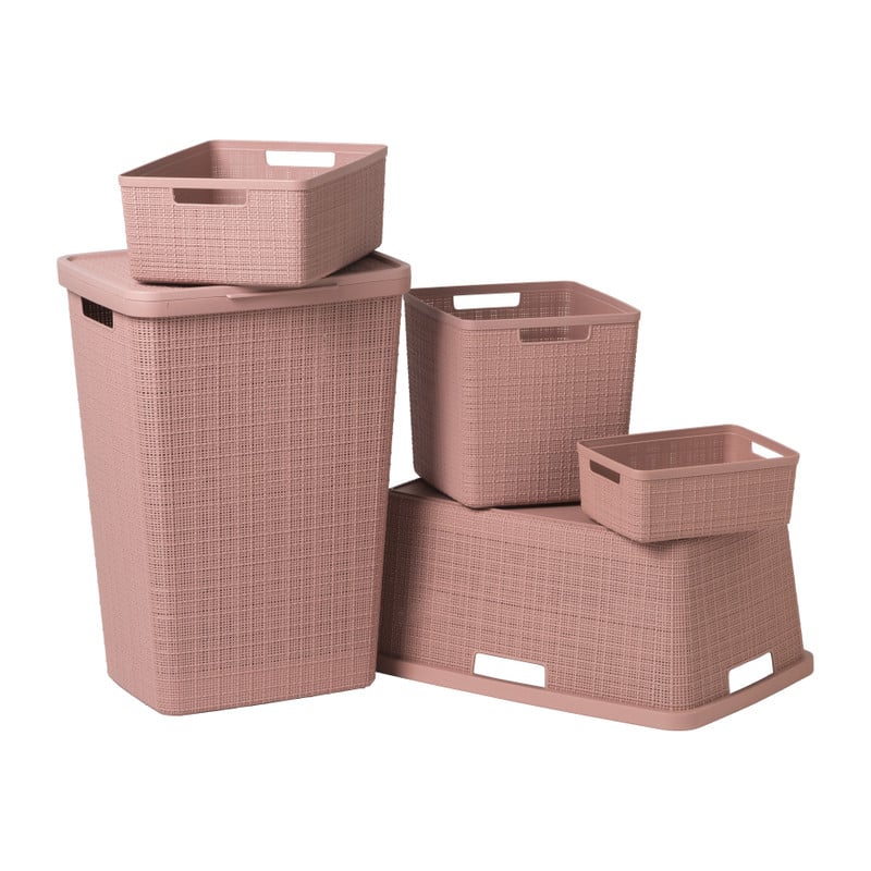 Curver jute opbergmand S - 5 liter - roze