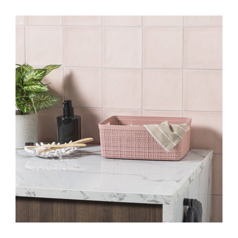 Curver jute opbergmand S - 5 liter - roze