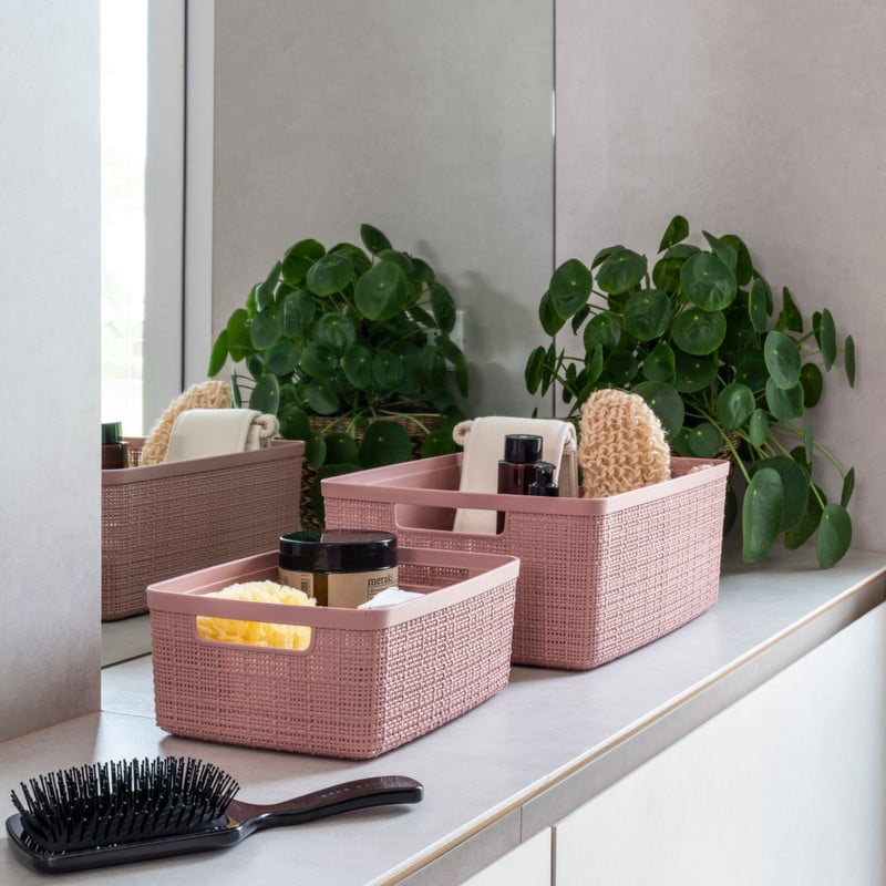 Curver jute opbergmand S - 5 liter - roze