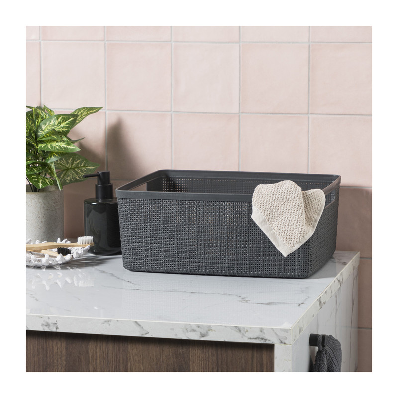 Curver jute opbergmand M - 12 liter - grijs