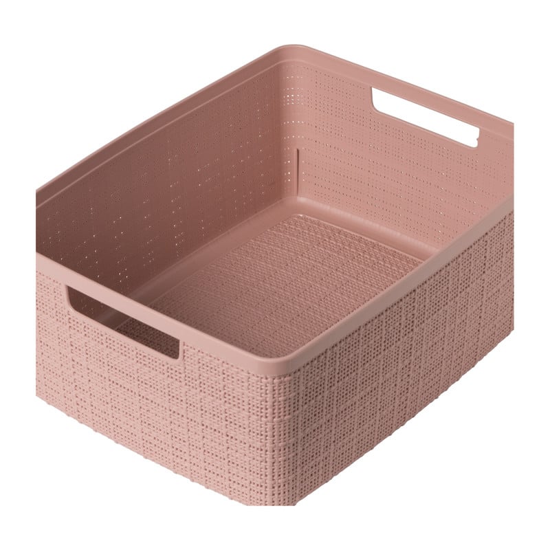 Curver jute opbergmand M - 12 liter - roze