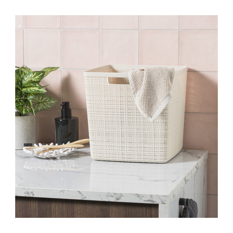 Curver jute opbergmand cube - 17 liter - beige