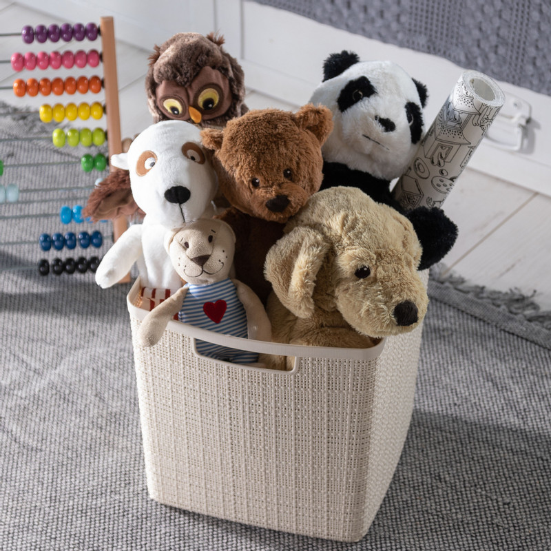 Curver jute opbergmand cube - 17 liter - beige