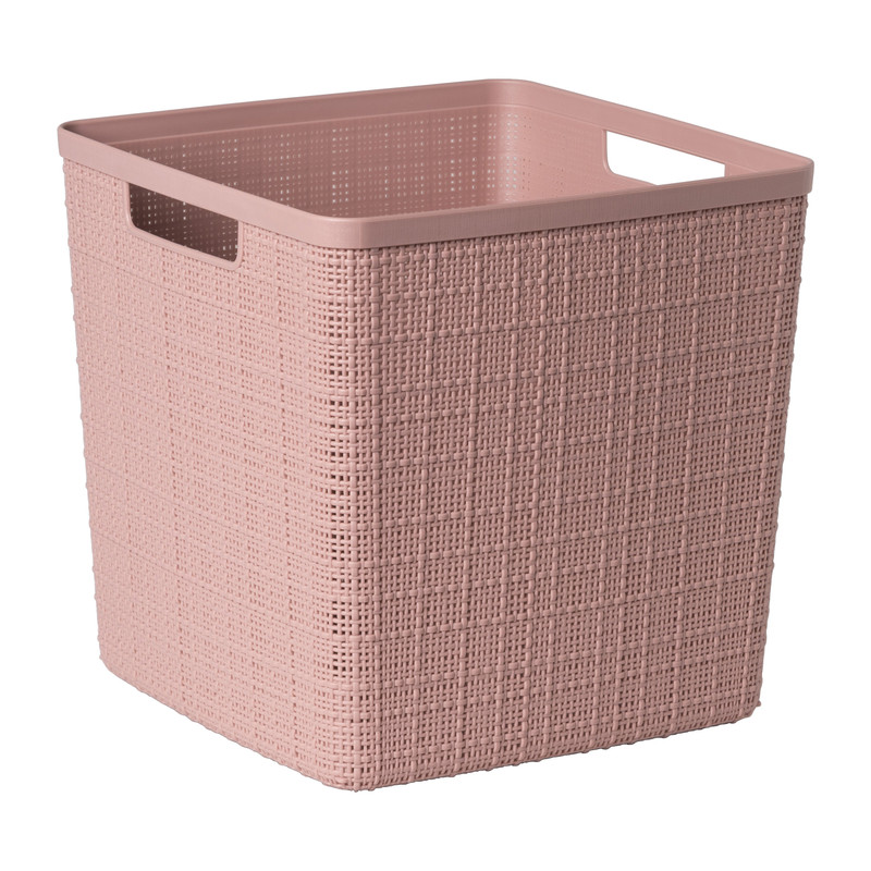 Image of Curver jute opbergmand cube - 17 liter - roze