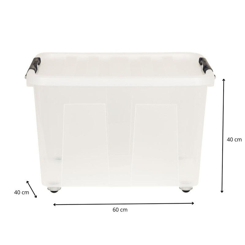 Opbergbox met wieltjes - 75 liter - 40x60x40 cm