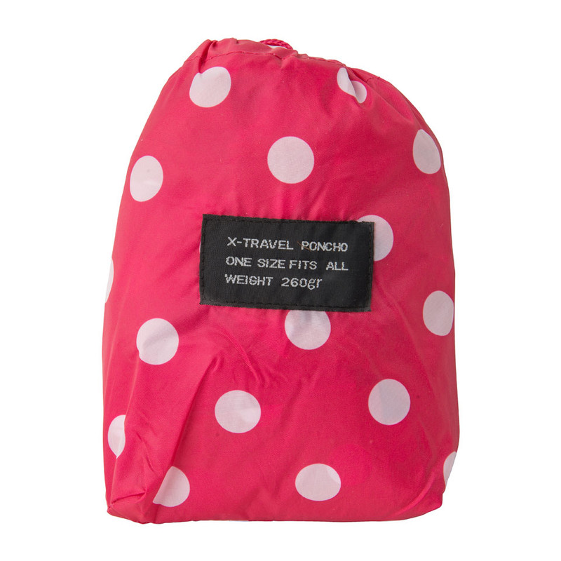Travel poncho dots - fuchsia