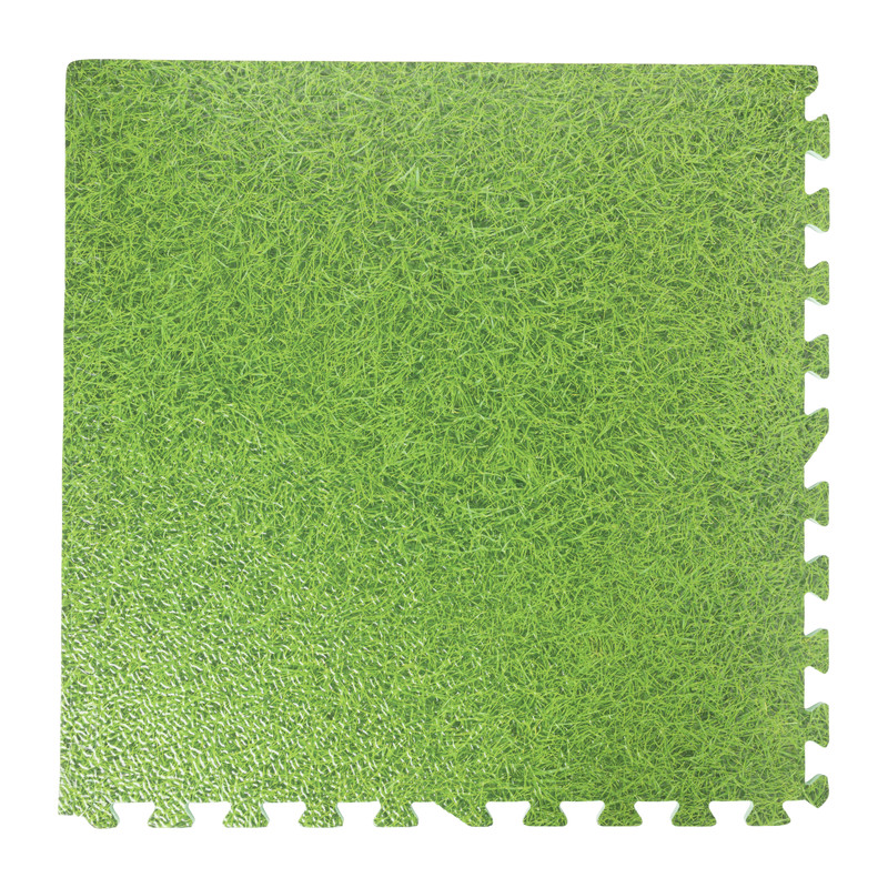 Vloermat tegels - grasprint - 61x61 cm