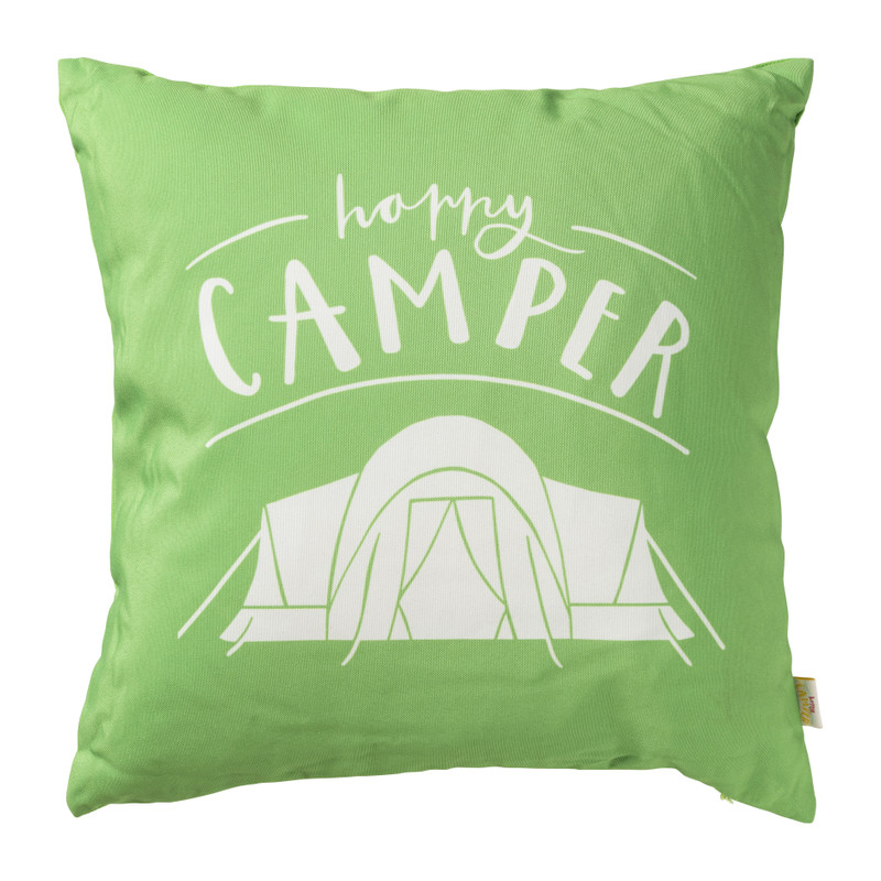 Kussen Happy Camper - groen - 40x40 cm
