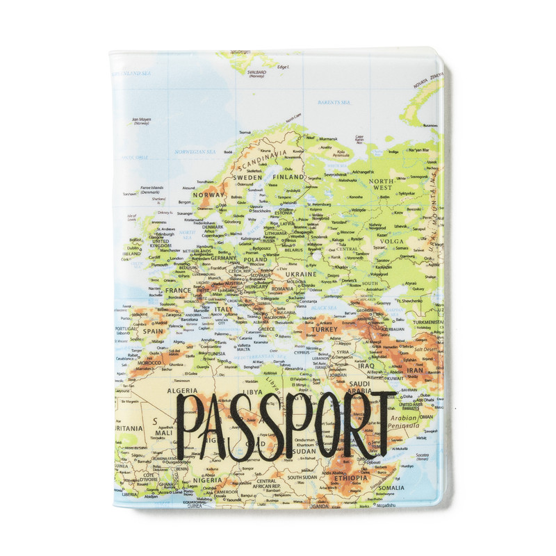 Paspoorthoes - wereldkaart - 13,5x10x10,5 cm