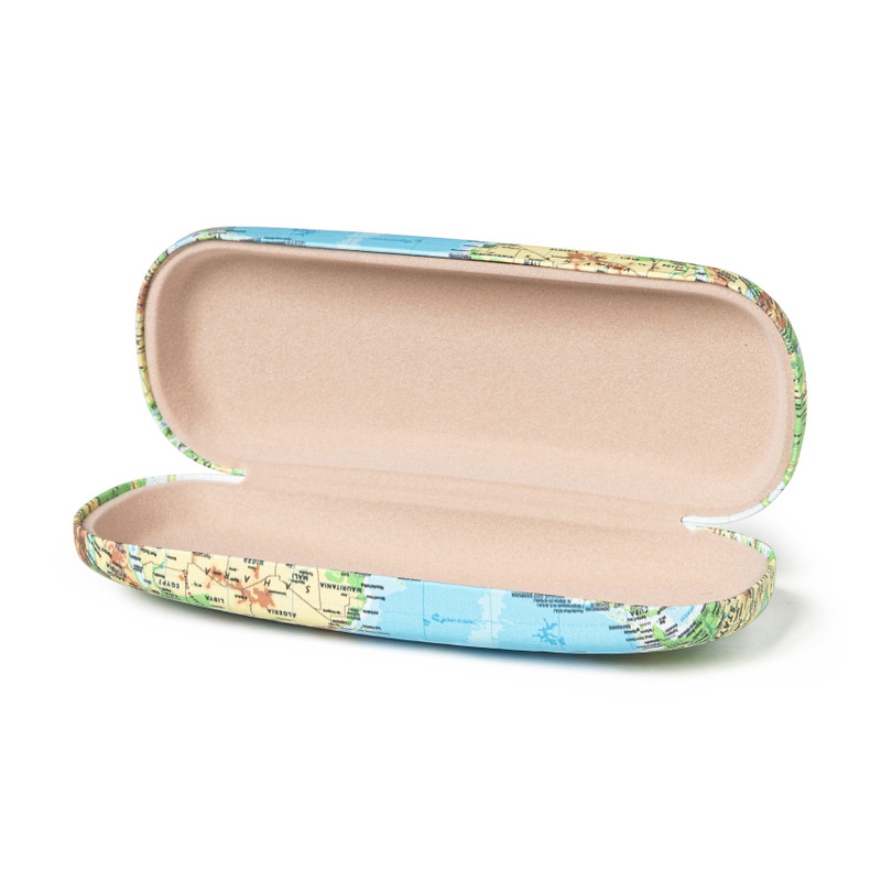 Zonnebril cover - wereldkaart - 16x6x4 cm