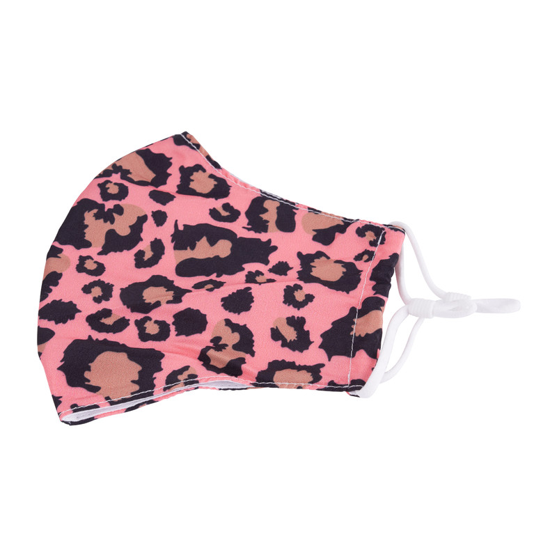 Mondkapje print leopard - roze