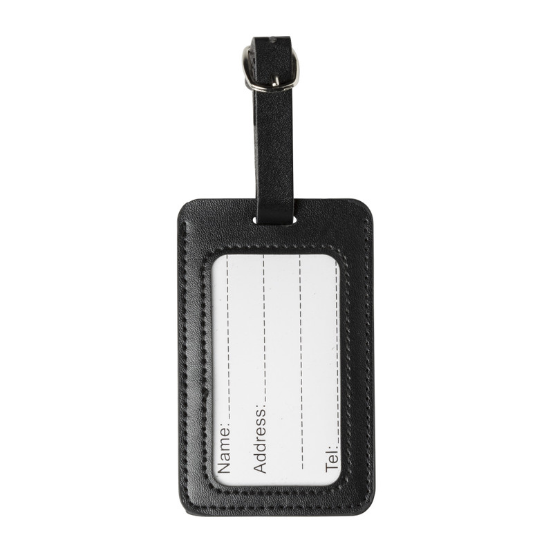 Bagagelabel - zwart - 10.5x6.5x0.2 cm