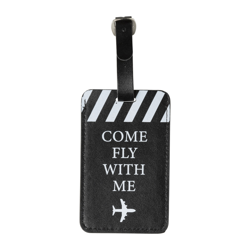 Bagagelabel - zwart - 10.5x6.5x0.2 cm