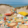 Strandtas blad print - multikleur - 45x19x42 cm