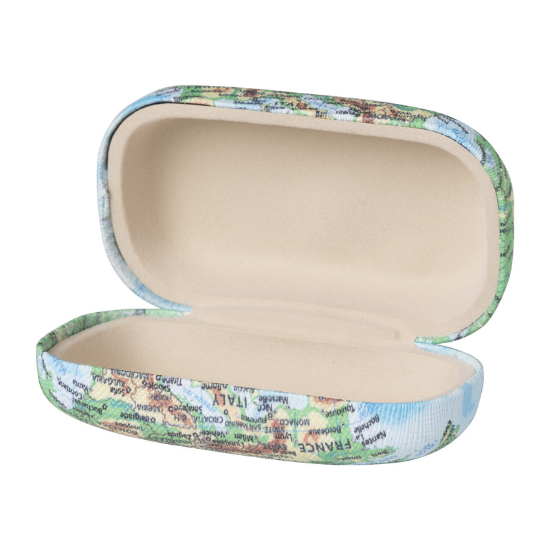 Case muziekoortjes wereldkaart - multikleur - 8.5x4.8x3.3 cm