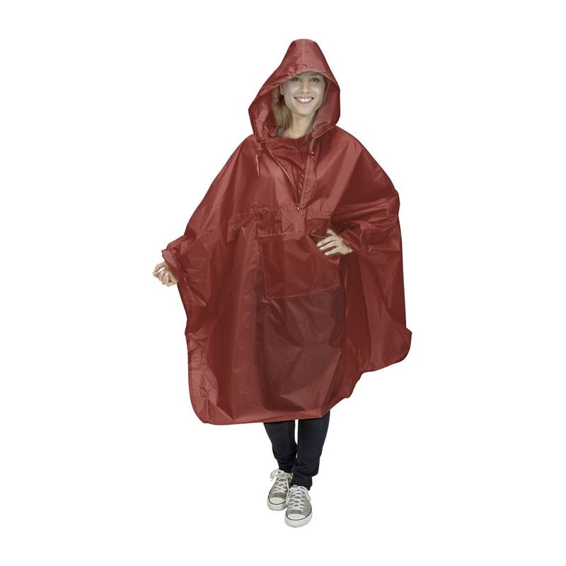 Travel poncho rood