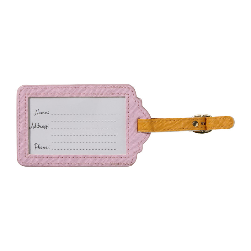 Bagagelabel - roze/oranje -12.7x7.6 cm 