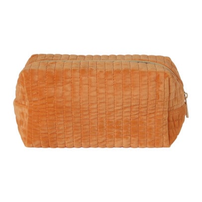 Reis etui velvet - roze/oranje/rood - 21x11x10 cm