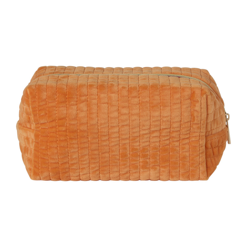 Reis etui velvet - roze/oranje/rood - 21x11x10 cm 