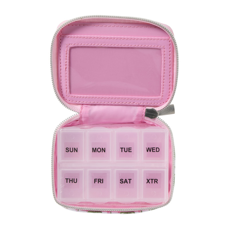 Pillendoos met etui - multikleur  - 11x8x3 cm 
